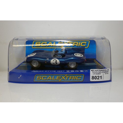 8021 - 1 x Scalextric Jaguar D-Type 1957 C3205 slot car - Please note this car is missing a headlight