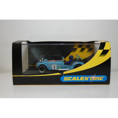 8023 - 2 x Scalextric Slot Cars - 1 x Caterham Superlight R200-S C3871 and 1 x Caterham 7 C2490