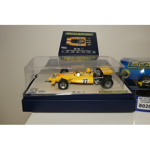 8028 - 2 x Scalextric slot cars - 1 x McLaren M7C Limited to 5000 edition C3698a and 1 x Lotus Cosworth 196... 