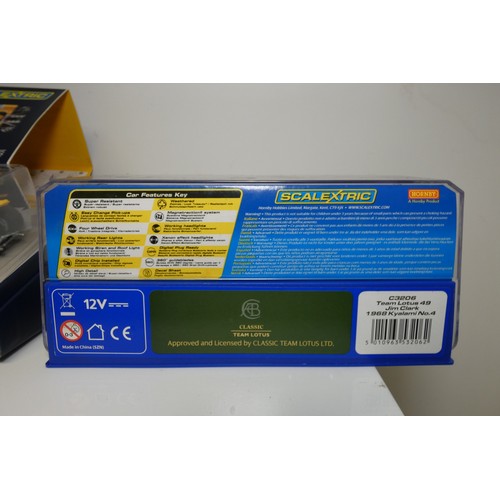 8028 - 2 x Scalextric slot cars - 1 x McLaren M7C Limited to 5000 edition C3698a and 1 x Lotus Cosworth 196... 