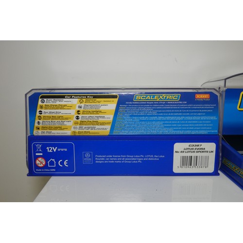 8030 - 2 x Scalextric slot cars - 1 x Lotus Evora C3387 and 1 x McLaren MP4-12C C3200