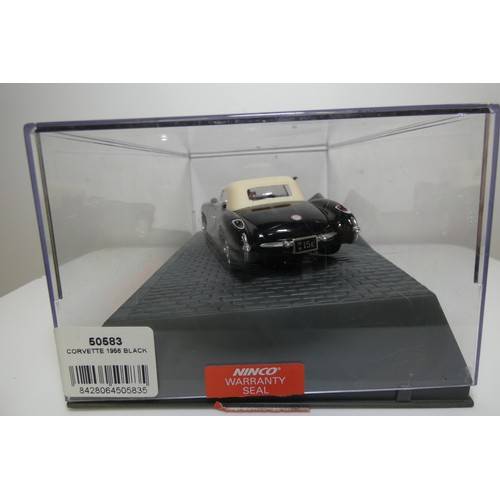 8051 - 2 x Ninco slot cars - 1 x Corvette 1956 50583 and 1 x Jaguar E-Coupe 50620