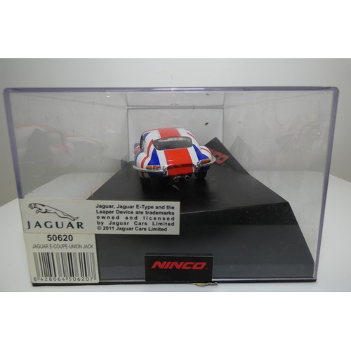 8051 - 2 x Ninco slot cars - 1 x Corvette 1956 50583 and 1 x Jaguar E-Coupe 50620