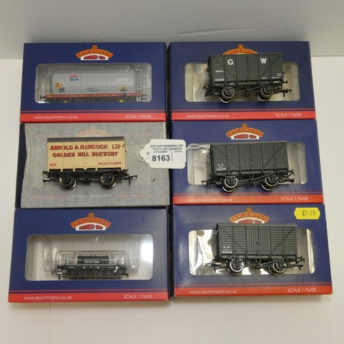 8163 - 6 x various 00 gauge wagons by Bachmann to include 2 x 12 Ton Venrilated Van (37-730A), 1 x TTA Tank... 