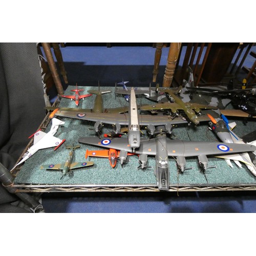 A quantity of various built model aeroplanes - Contents of 1 shelf