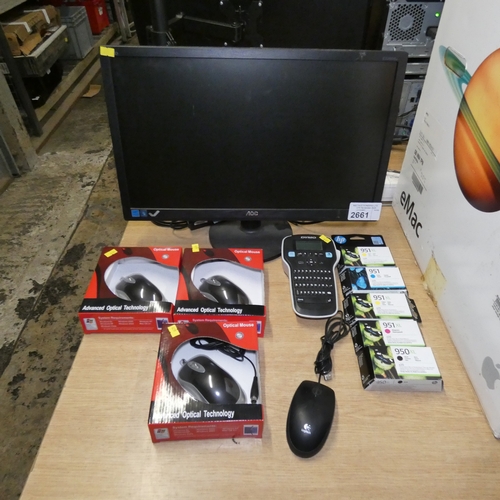 A quantity of various electronic related items including a pc monitor ...