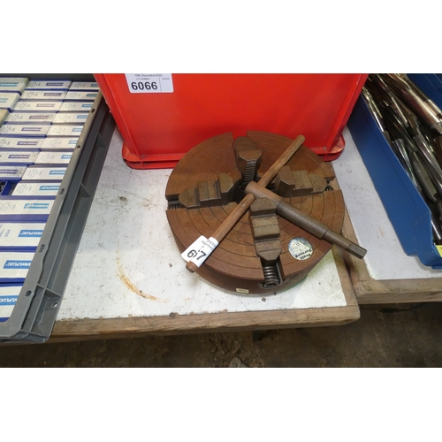 6067 - 1 x Pratt Burnerd10 inch four jaw chuck - D1-4 fitting