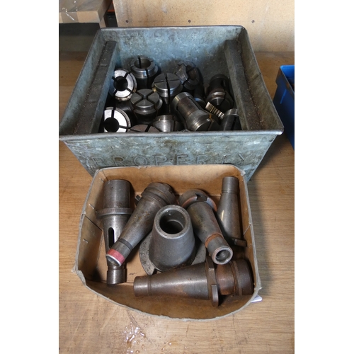 6102 - A quantity of various collets and tool holders