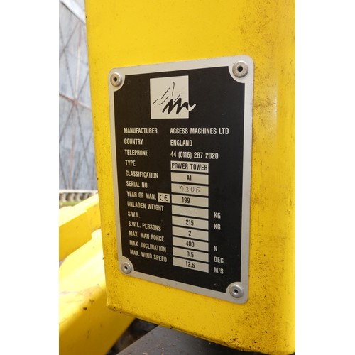 A tow behind access platform by Access Machines Ltd model AM12 Power ...