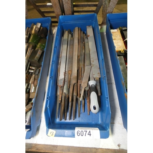 6074 - 1 box containing a quantity of various hand files