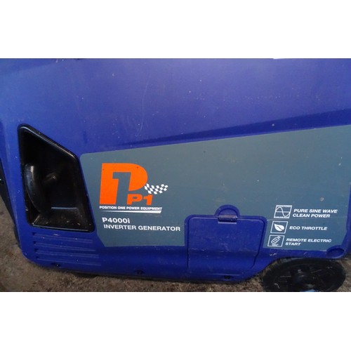 6105 - 1 x Hyundai P4000i petrol engine inverter generator output region of 3.8 / 4 kva 240v. Tested runnin... 