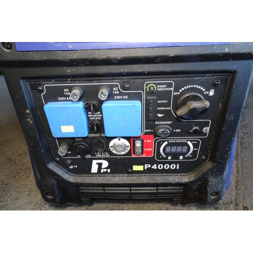 6105 - 1 x Hyundai P4000i petrol engine inverter generator output region of 3.8 / 4 kva 240v. Tested runnin... 