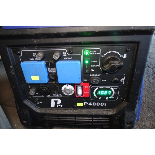 6105 - 1 x Hyundai P4000i petrol engine inverter generator output region of 3.8 / 4 kva 240v. Tested runnin... 