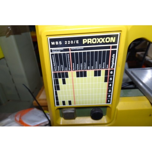 6095 - 1 x Proxxon small bench top bandsaw 240v and several spare blades
Working When Tested