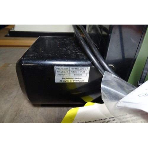 6095 - 1 x Proxxon small bench top bandsaw 240v and several spare blades
Working When Tested