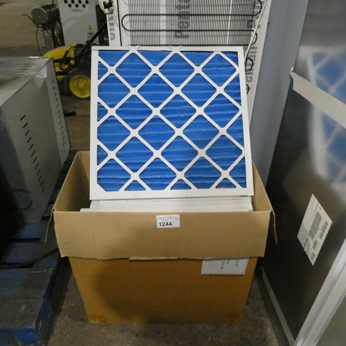 A box containing 5x Replacement inner filter panels 54*54cm