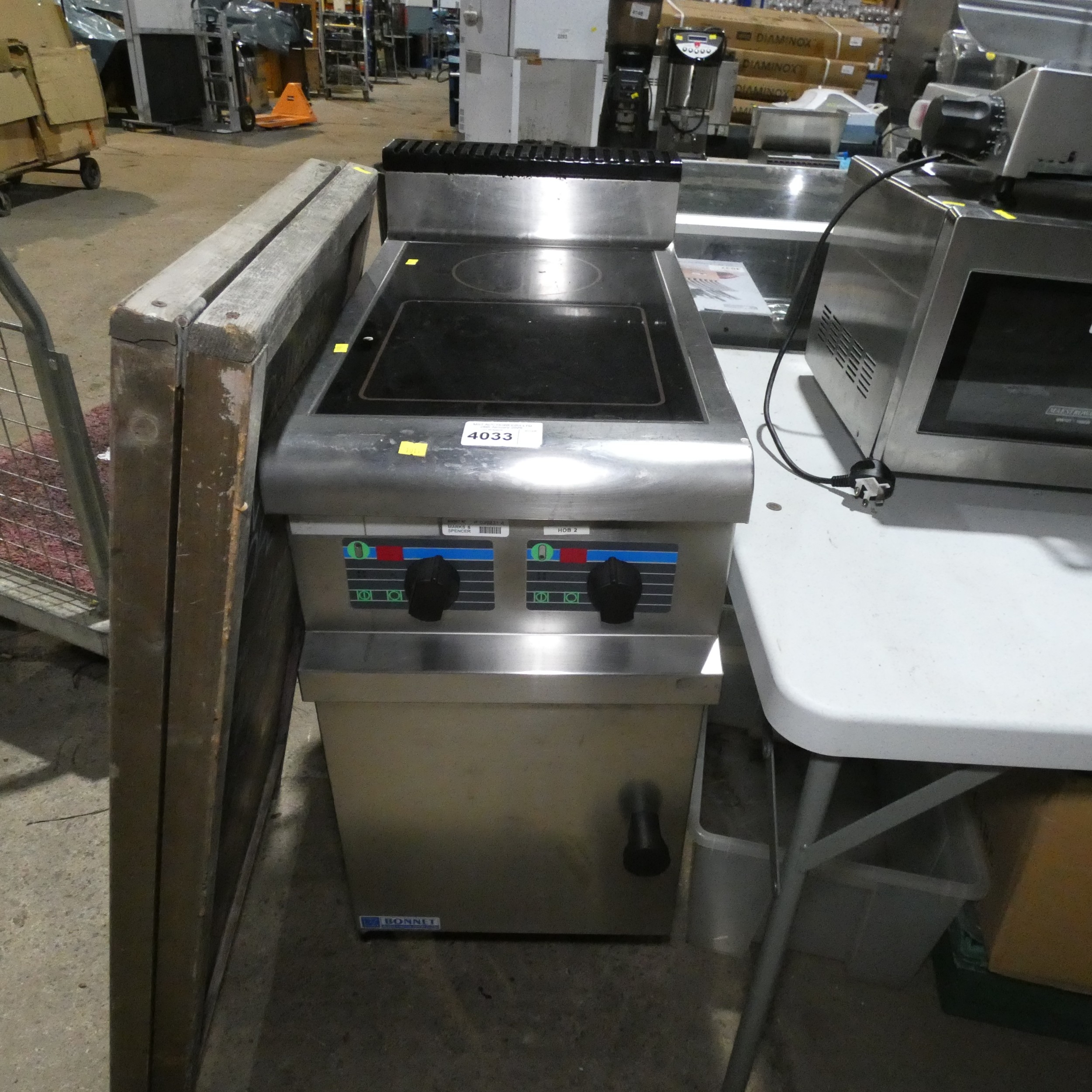 A commercial stainless steel counter height induction hob by Bonnet 3 ...