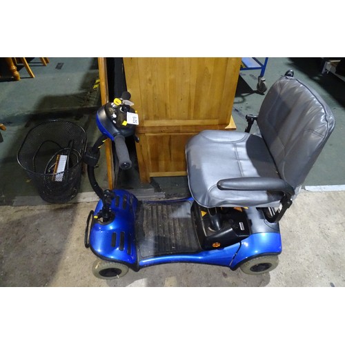 An Electric Shoprider mobility scooter, in blue, with battery charger ...