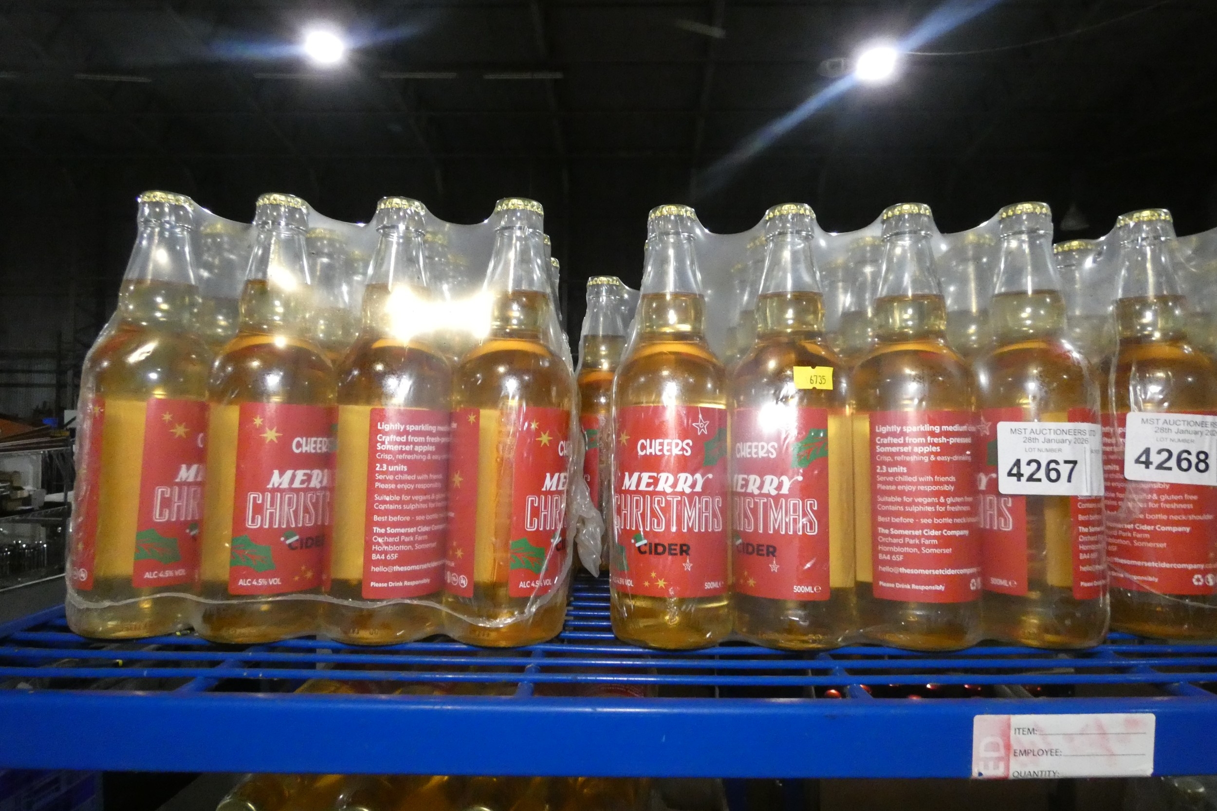 4x packs of 12 x 500ml bottles of merry Christmas cider by the Somerset ...