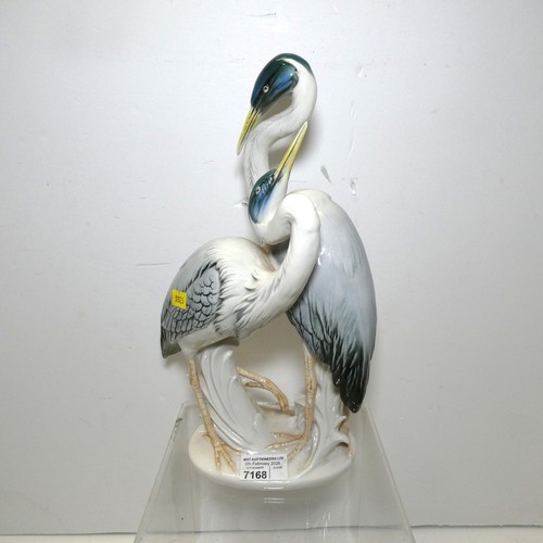 7168 - 1 x Porcelain figure of 2 Herons by Karl Ens