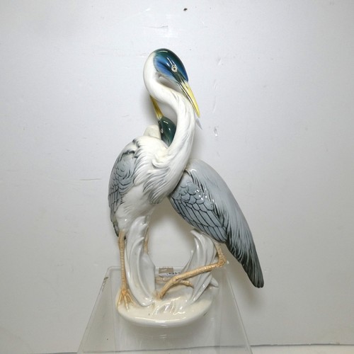 7168 - 1 x Porcelain figure of 2 Herons by Karl Ens