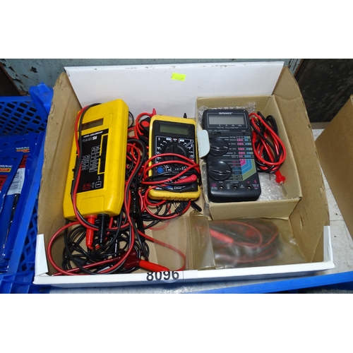 8096 - 1 Box containing a quantity of various electrical meters/testers
