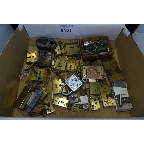 8101 - 1 Box containing a quantity of various locks