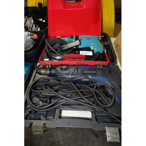 8105 - 2 x Various tools to include 1 x Parkside drill and 1 x Bosch drill