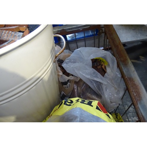 8137 - A quantity of vintage parquet flooring. Contents of 1 metal stillage which is not included