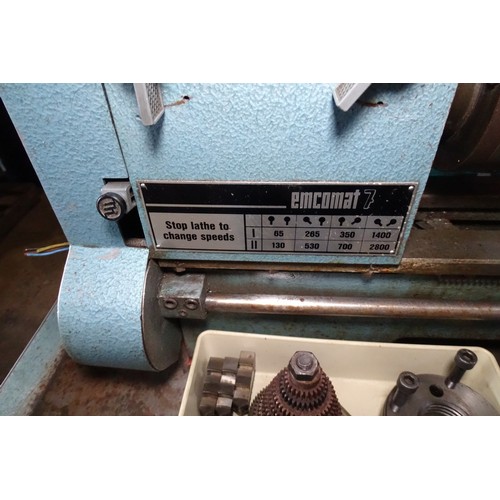 1 x Emcomat 7 lathe with a milling head and an Emco mill, an Elliot 3 ...