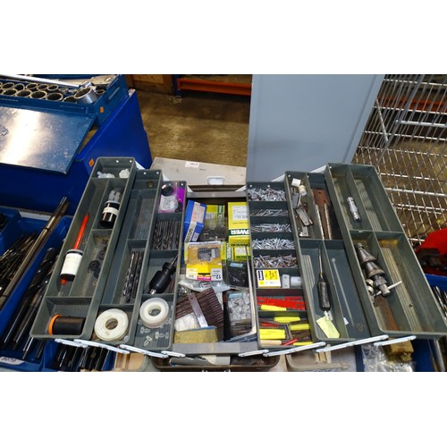 8083 - 1 x Brown tool box containing a quantity of various screws and other fixings