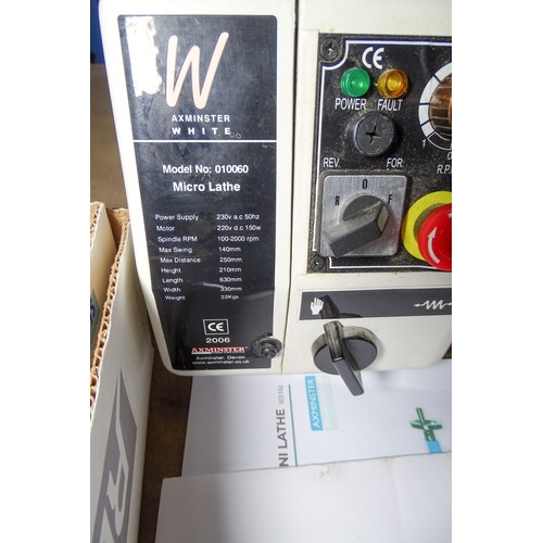 1 x Micro Lathe by Axminster, type 010060 with a quantity of various ...