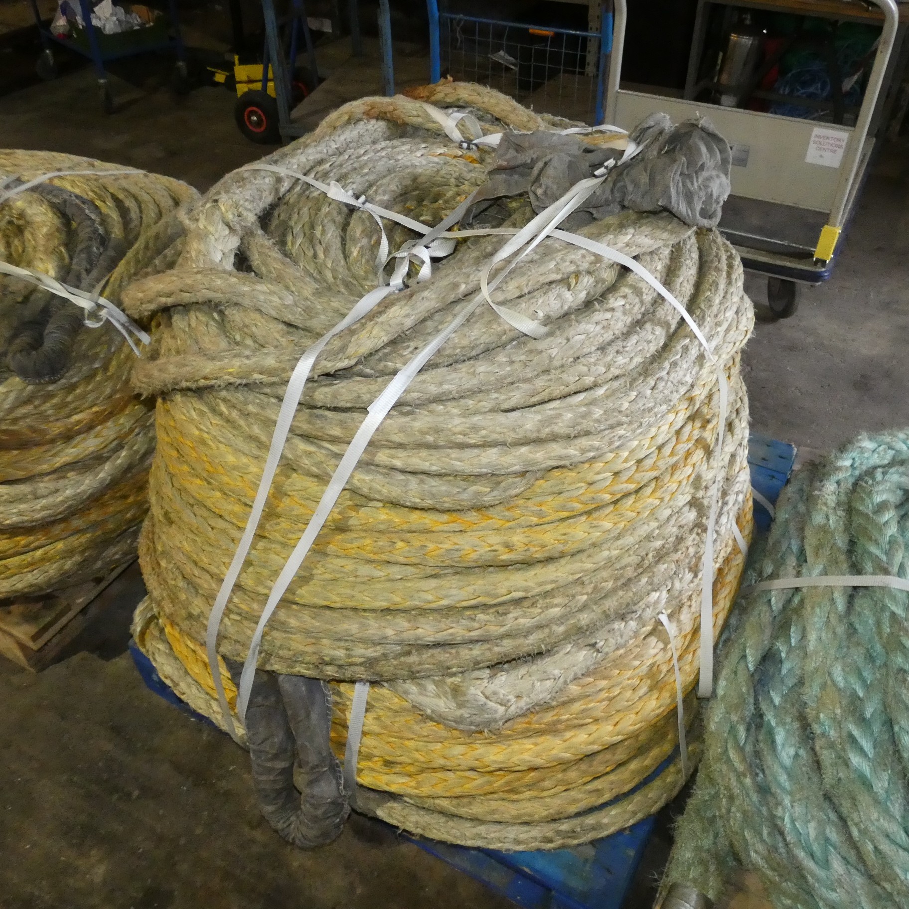 A quantity of various marine hauser rope ( ship berthing springs ...