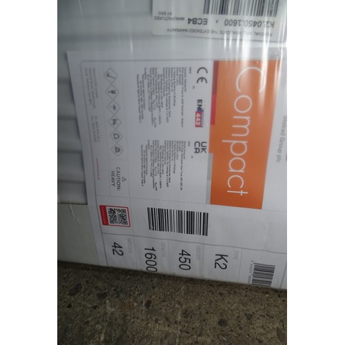 1 x Unused white radiator by Primaflow approx 450mm x 1600mm