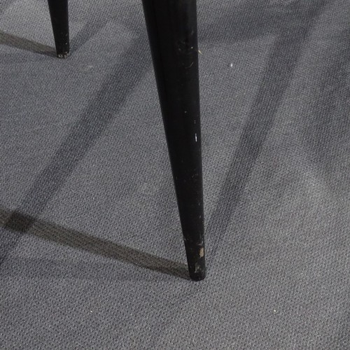 1053 - 1 x Reflex Bastide Chair by Andree Putman with gloss black lacquered wood and cream leather upholste... 