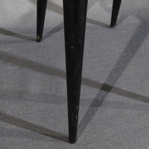 1053 - 1 x Reflex Bastide Chair by Andree Putman with gloss black lacquered wood and cream leather upholste... 