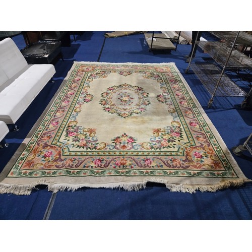 1011 - 1 x Decorative beige rug approx 367cm x 273cm
