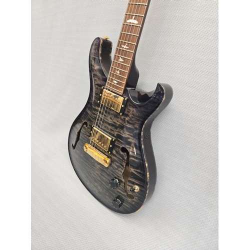 3 - 1 x PRS McCarty 594 Hollowbody II electric guitar in a burnt charcoal finish. SN: S97406 This guitar... 