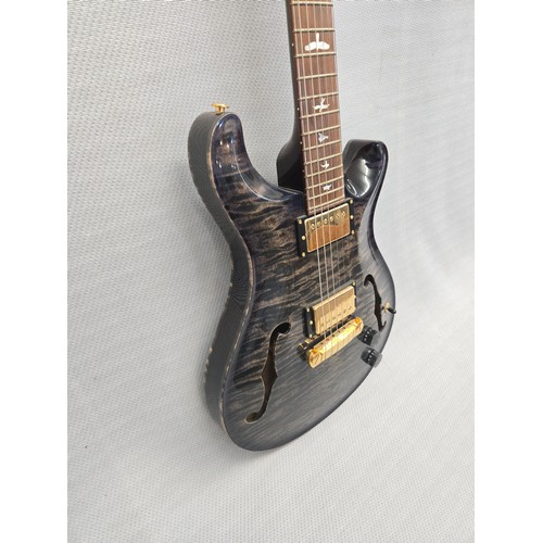 3 - 1 x PRS McCarty 594 Hollowbody II electric guitar in a burnt charcoal finish. SN: S97406 This guitar... 