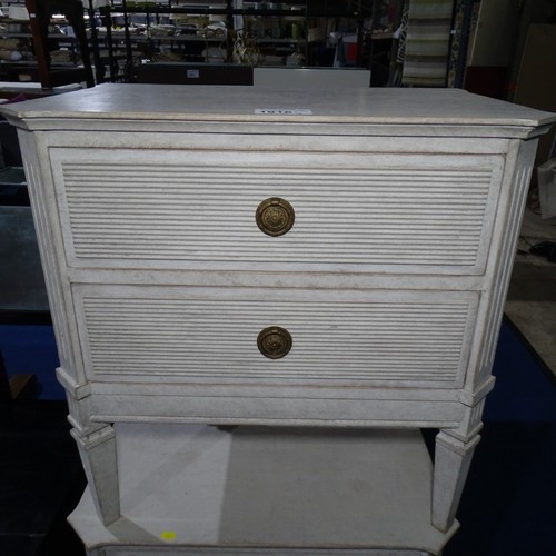 1016 - A pair of 2 drawer Maja Gustavian style bedside chests, each approx 65cm w x 46cm d x 75cm h