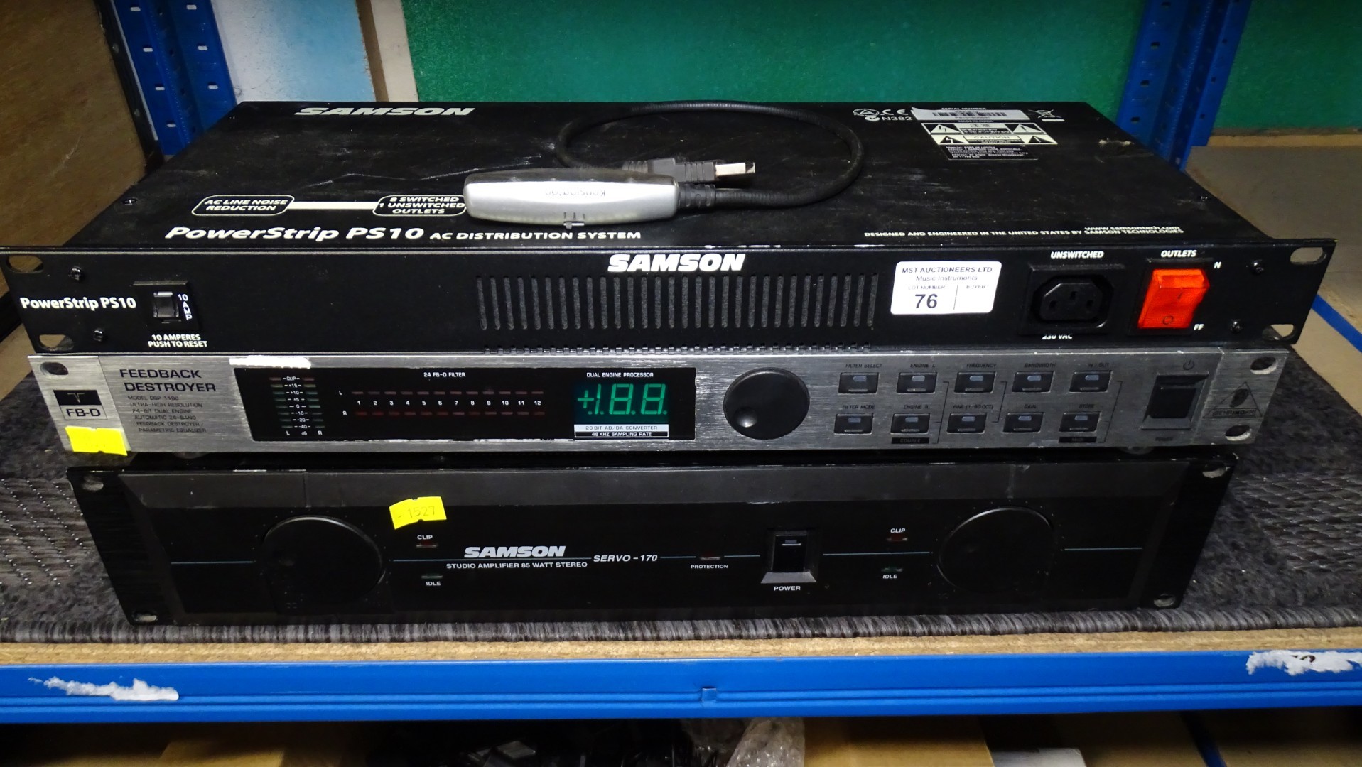 3 x Various rackmount audio blades to include 1 x Samson Powerstrip ...