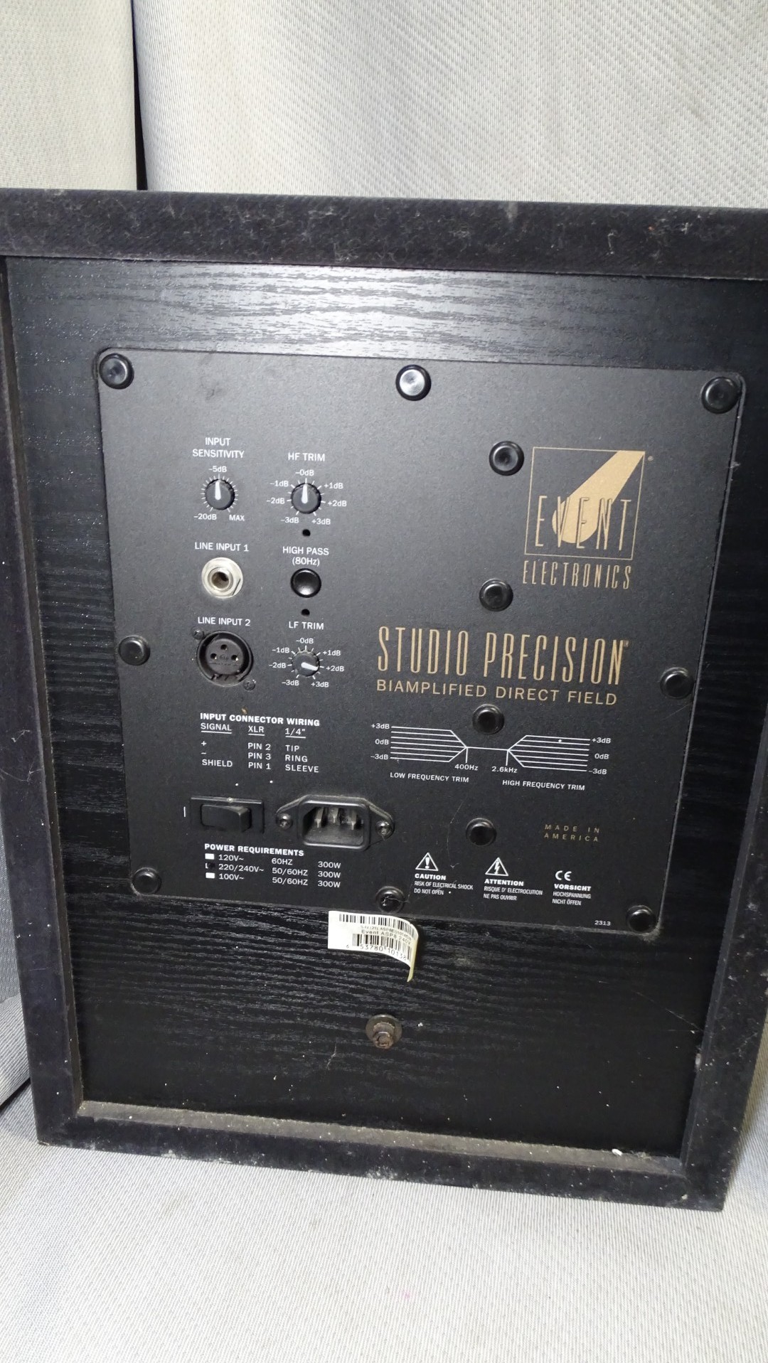A Pair of Event Studio Precision ASP8 active studio monitor speakers