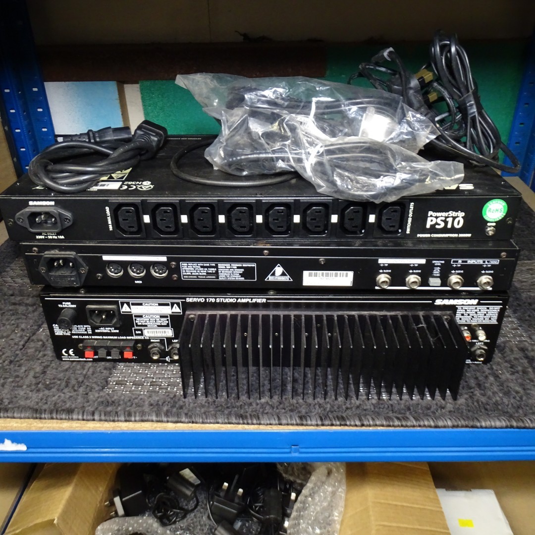 3 x Various rackmount audio blades to include 1 x Samson Powerstrip ...