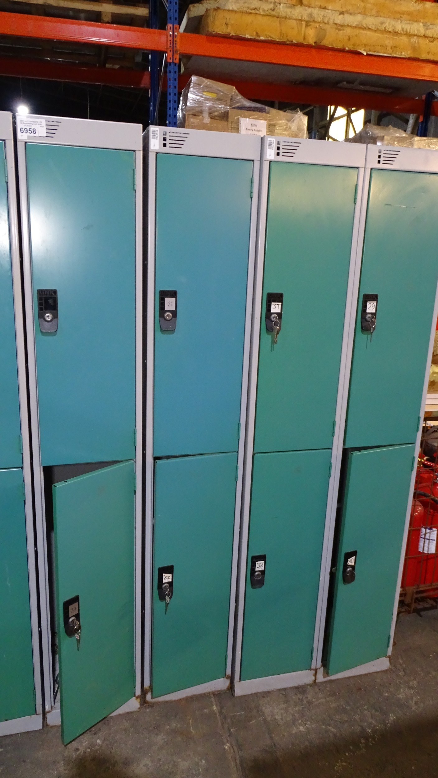 3 x Various Red and grey metal storage locker (Please note some locks ...