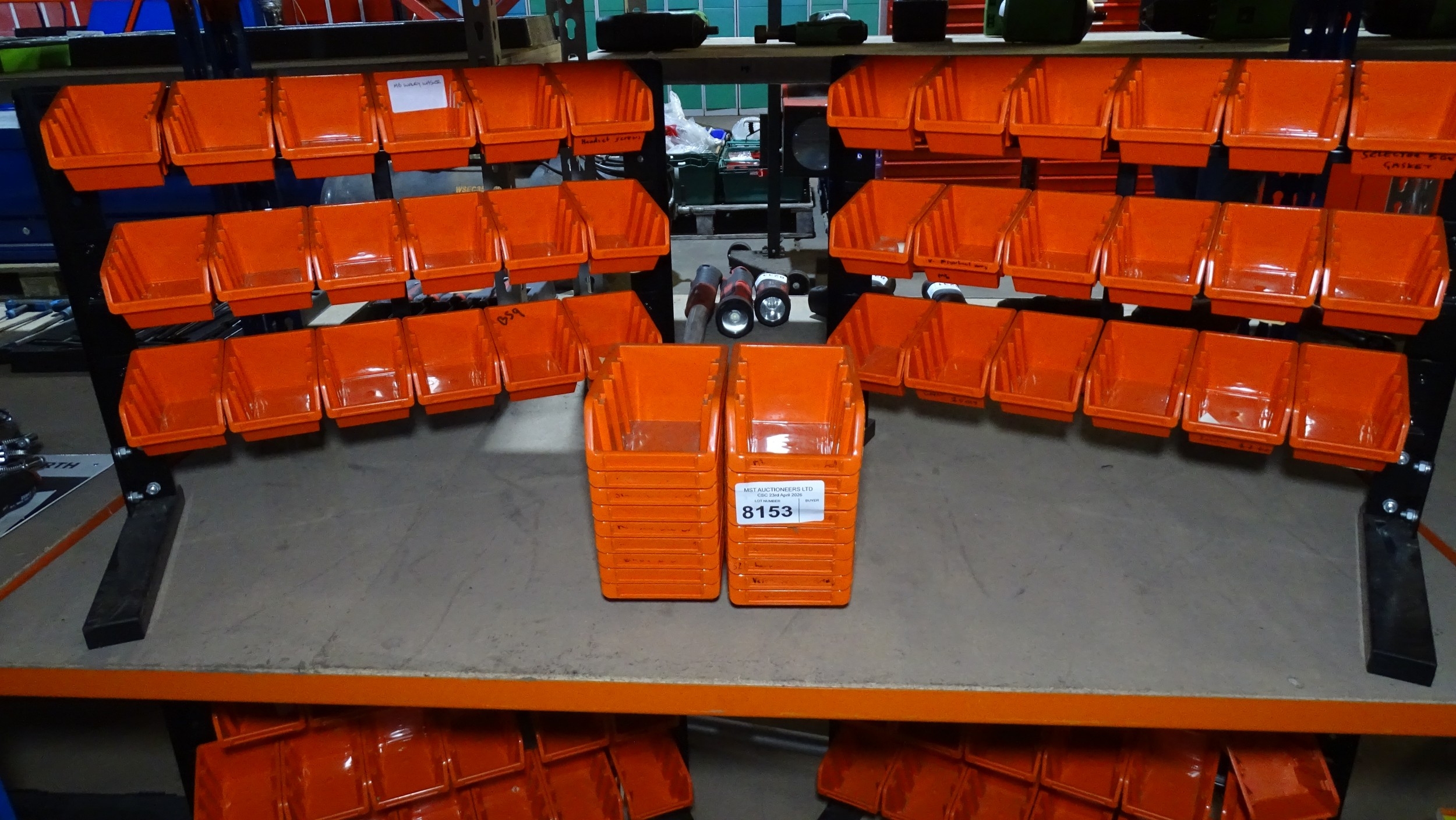 2 x Lin bin type racks, each approx 54cm w x 25cm d x 40cm h and a ...