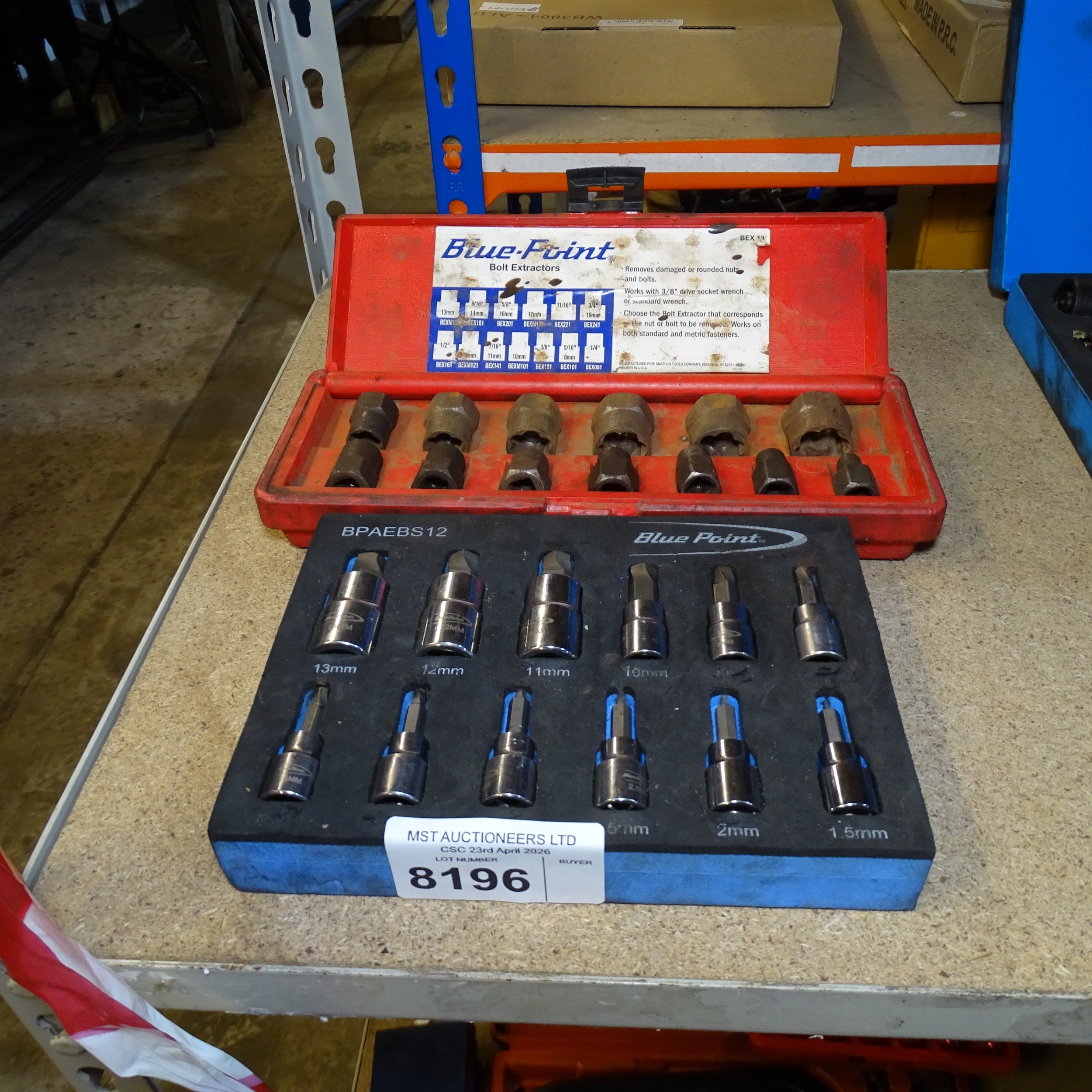1 x Blue Point Bolt Extractor Set and a Blue Point Extractor Bit Set ...