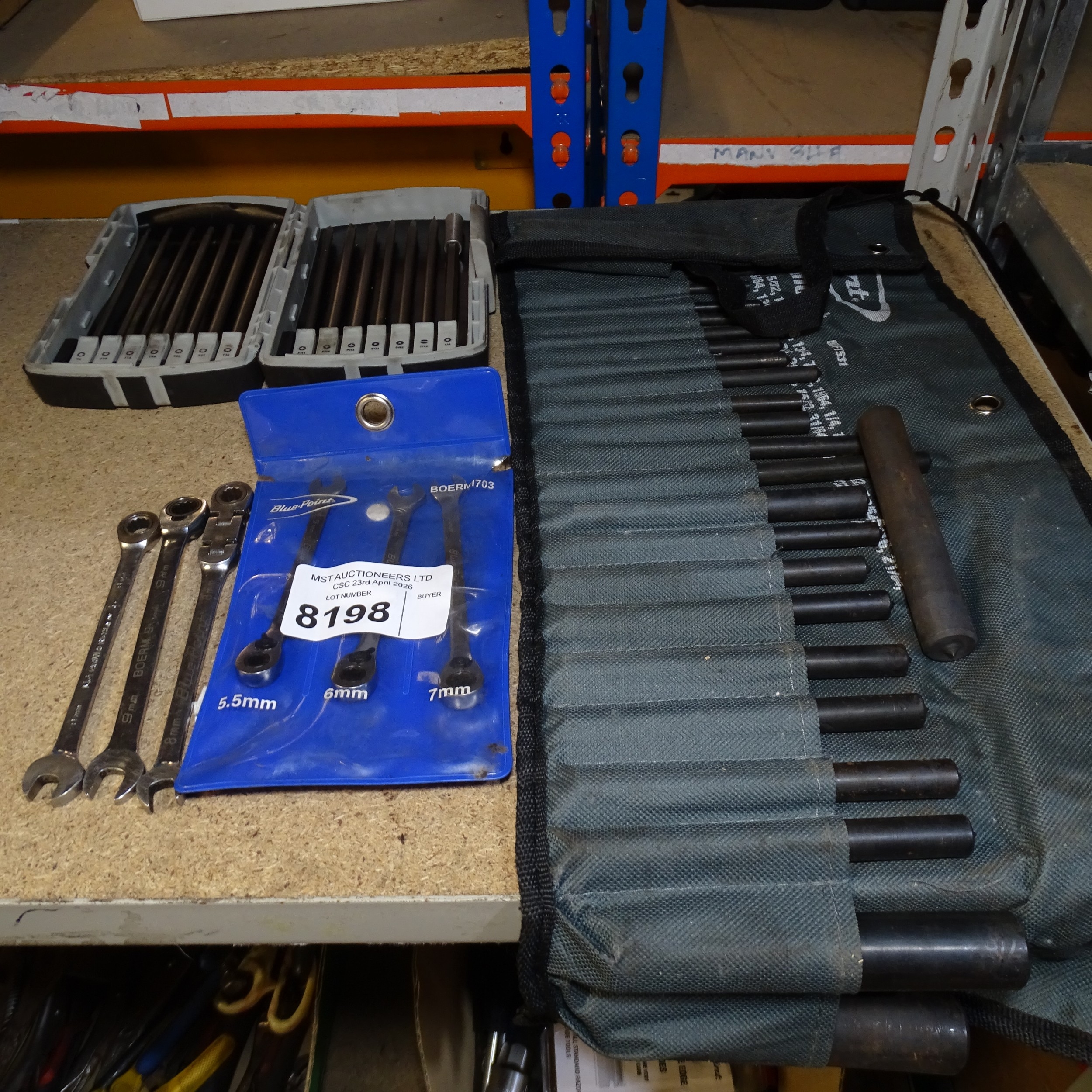 1 x Blue Point power bit set, various Blue Point spanners and a Blue ...