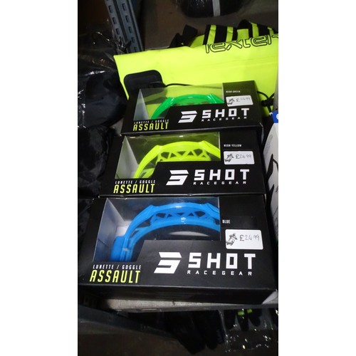 8071 - A quantity of various items to include Moto GP Hats, Goggles and a pair of hand guards etc - Content... 