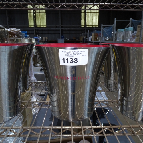 1138 - Withdrawn - 2 x stainless steel Hundred Hills champagne / wine / ice buckets