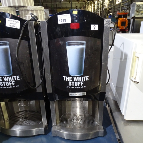 1258 - VAT. A commercial stainless steel milk fridge by Autonumis with dispenser attachment trade. Tested W... 